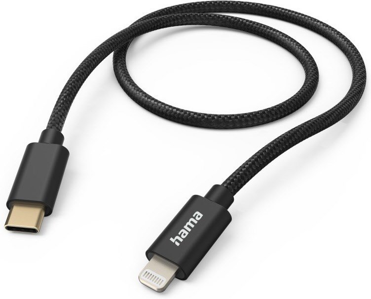 Ladekabel Fabric (1,5m) USB-C>Lightning schwarz