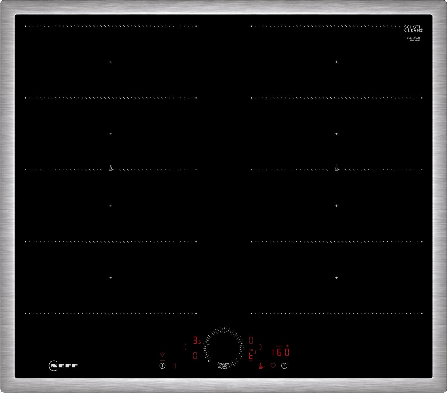 T66SHX4L0 Autark-Induktionskochfeld schwarz/edelstahl