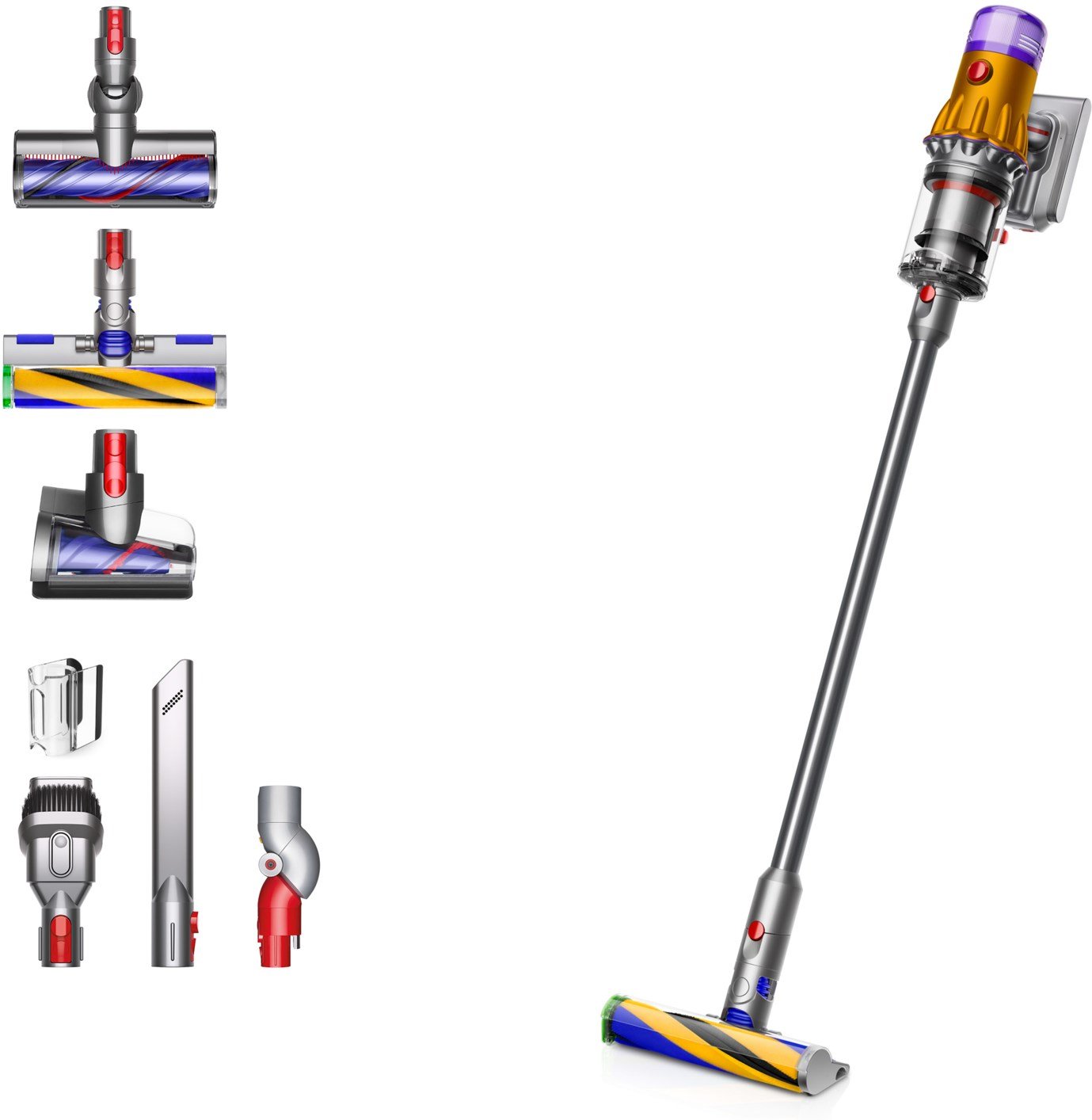 V12 Detect Slim Absolute Akku-Stielsauger Nickel Satin Gelb/ Glanz Nickel
