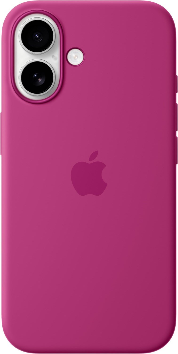 Silikon Case mit MagSafe für iPhone 16 fuchsia