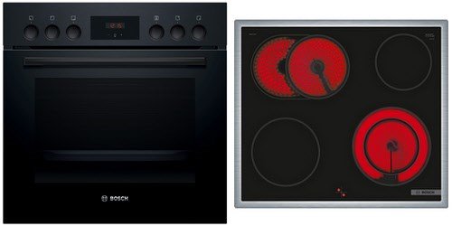 HND211LB2 Herdset bestehend aus HEF113BB0 + NKN645GA2E schwarz + edelstahl