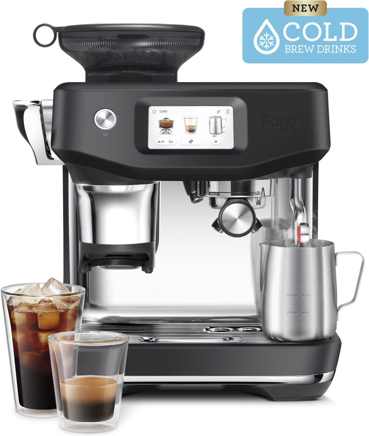 the Barista Touch Impress Siebträgermaschine black truffle