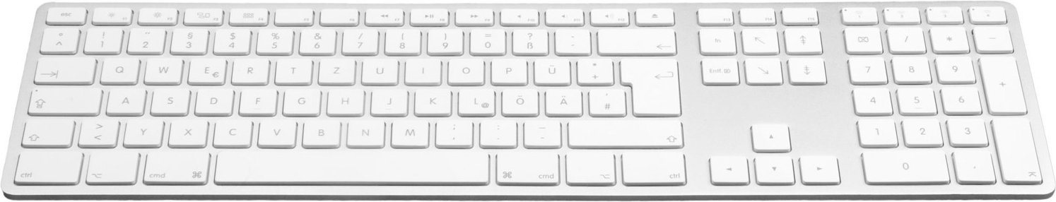 Wireless Aluminium Keyboard (DE) Bluetooth Tastatur silber