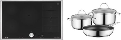 TPLE681F0 Autark-Induktionskochfeld bestehend aus T68STV4M0 + Z943SE0 edelstahl