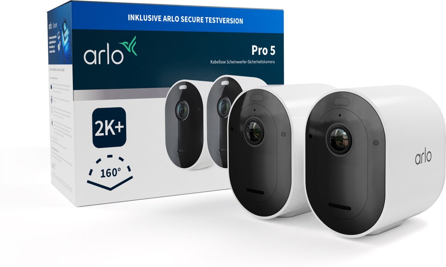 Pro 5 2K+ 2er Pack Überwachungskamera weiß