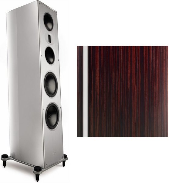 Solitaire S 430 /Stück Stand-Lautsprecher hochglanz makassar/elox schwarz