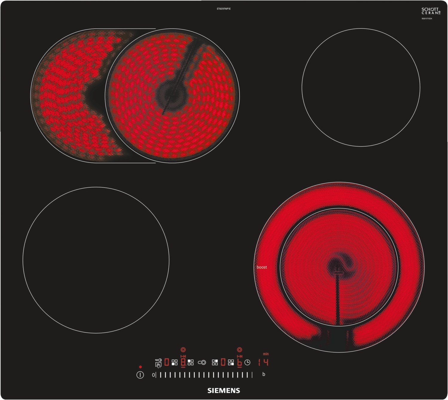 ET601FNP1E Autark-Glaskeramikfeld rahmenlos/flächenbündig