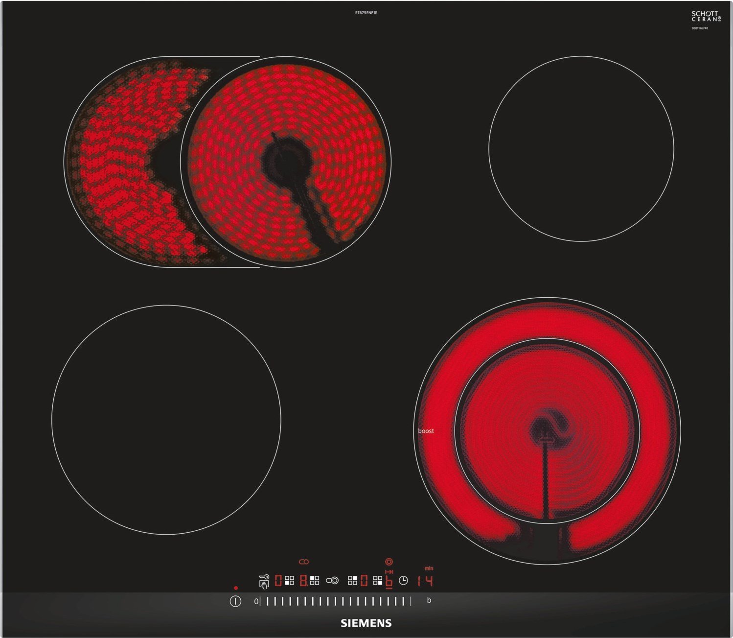 ET675FNP1E Autark-Glaskeramikfeld edelstahl/Facette