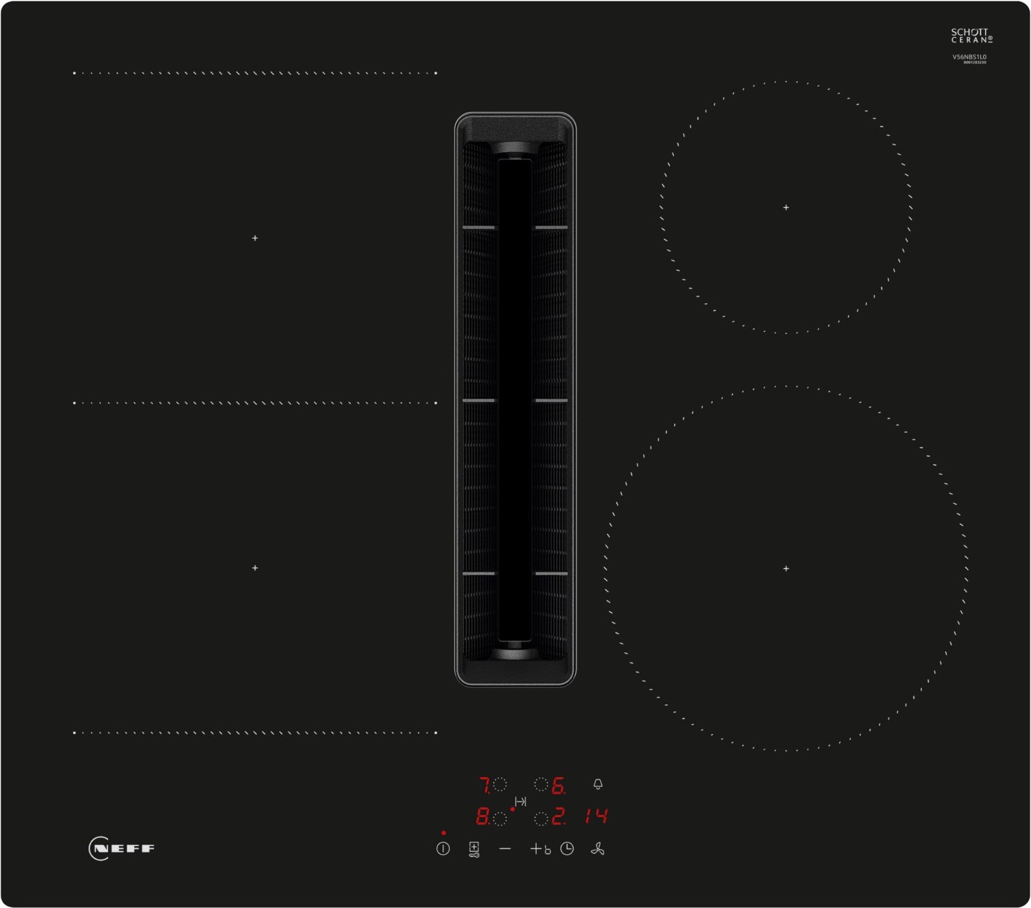 V56NBS1L0 Autark-Induktionsfeld mit Dunstabzug rahmenlos