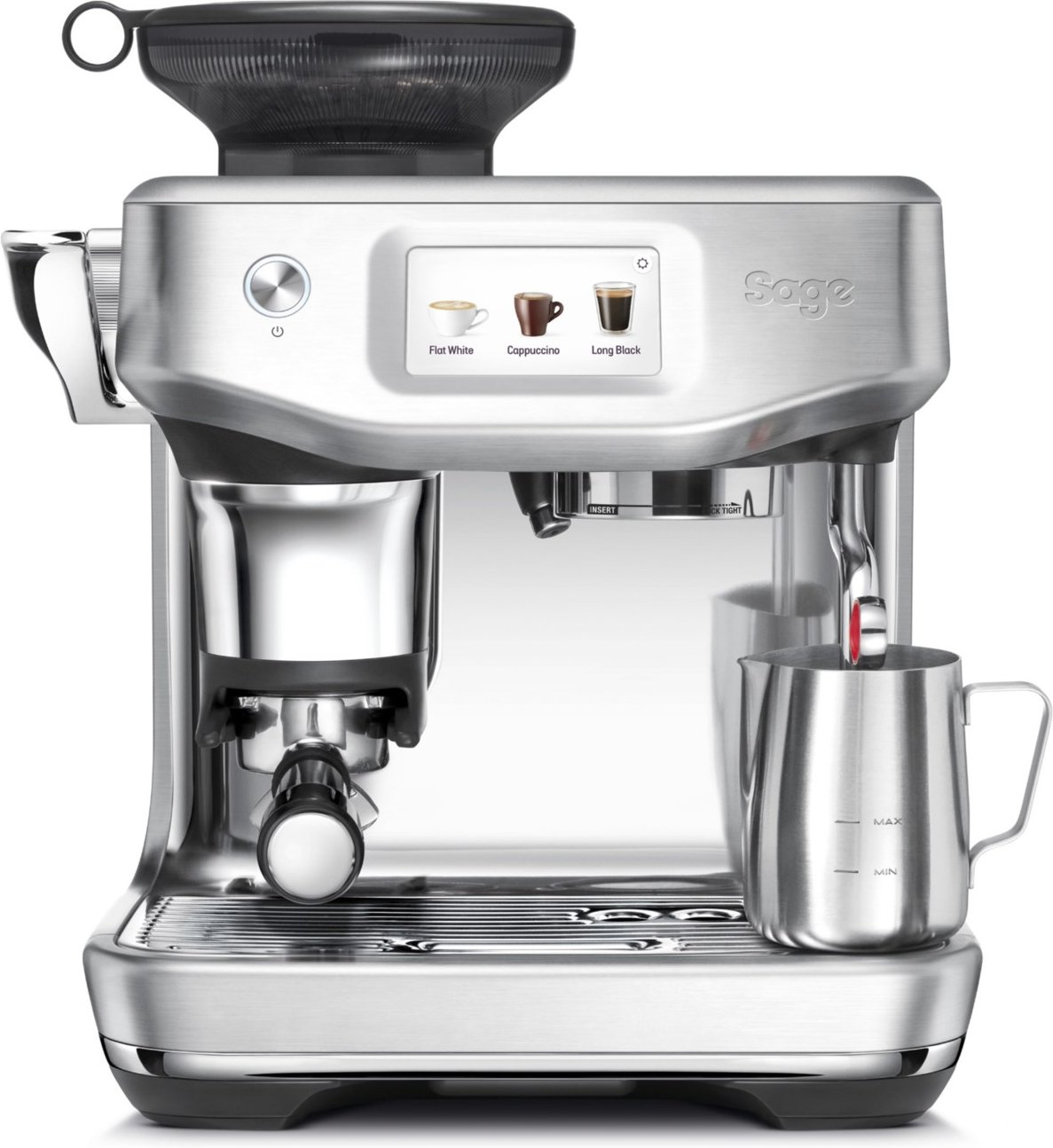 the Barista Touch Impress Siebträgermaschine brushed stainless steel