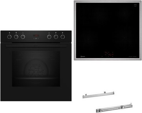 HLE210I Herdset mit Induktionskochfeld bestehend aus E1CCD2AK4+M56SBF1M0+Z11TI15X0 schwarz + edelstahl