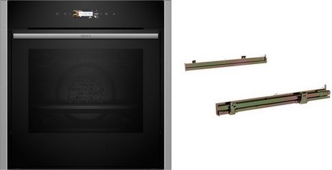 BMK5470CR Einbaubackofen bestehend aus B54CR71N0 + Z1608CX0 Clip-Vollauszug edelstahl/schwarz