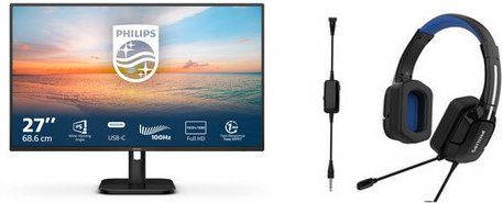 27E1N1300A/00 69 cm (27") TFT-Monitor mit LED-Technik inkl. TAGH301BL/00 Gaming Headset schwarz