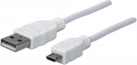 Thumbnail - USB 2.0 Anschlußkabel (1m) USB A St.> USB Micro-B St. weiß