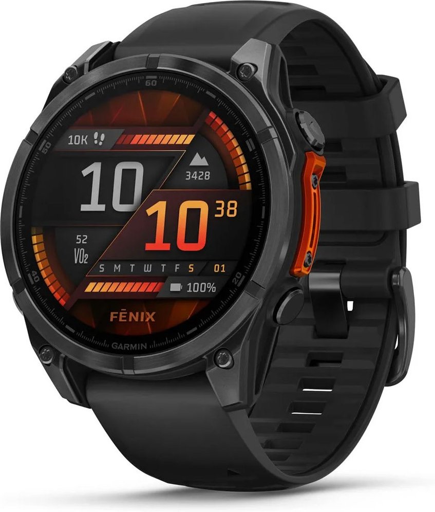 fenix 8 (47mm) Smartwatch mit QuickFit-Silikon-Armband (22mm) schwarz/schiefergrau