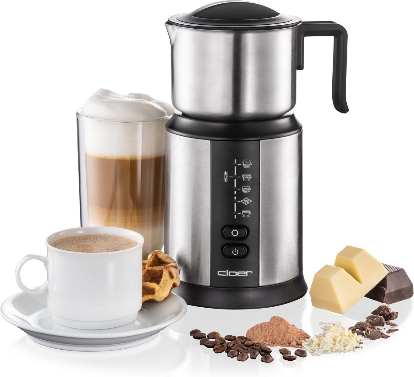 7789 Milchaufschäumer schwarz/silber