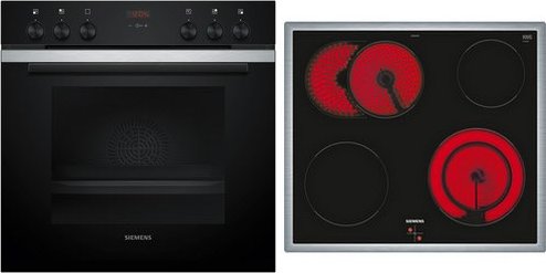 EQ211KB11 Herdset bestehend aus HE213BBS3 + EA64RGNA1E edelstahl/schwarz