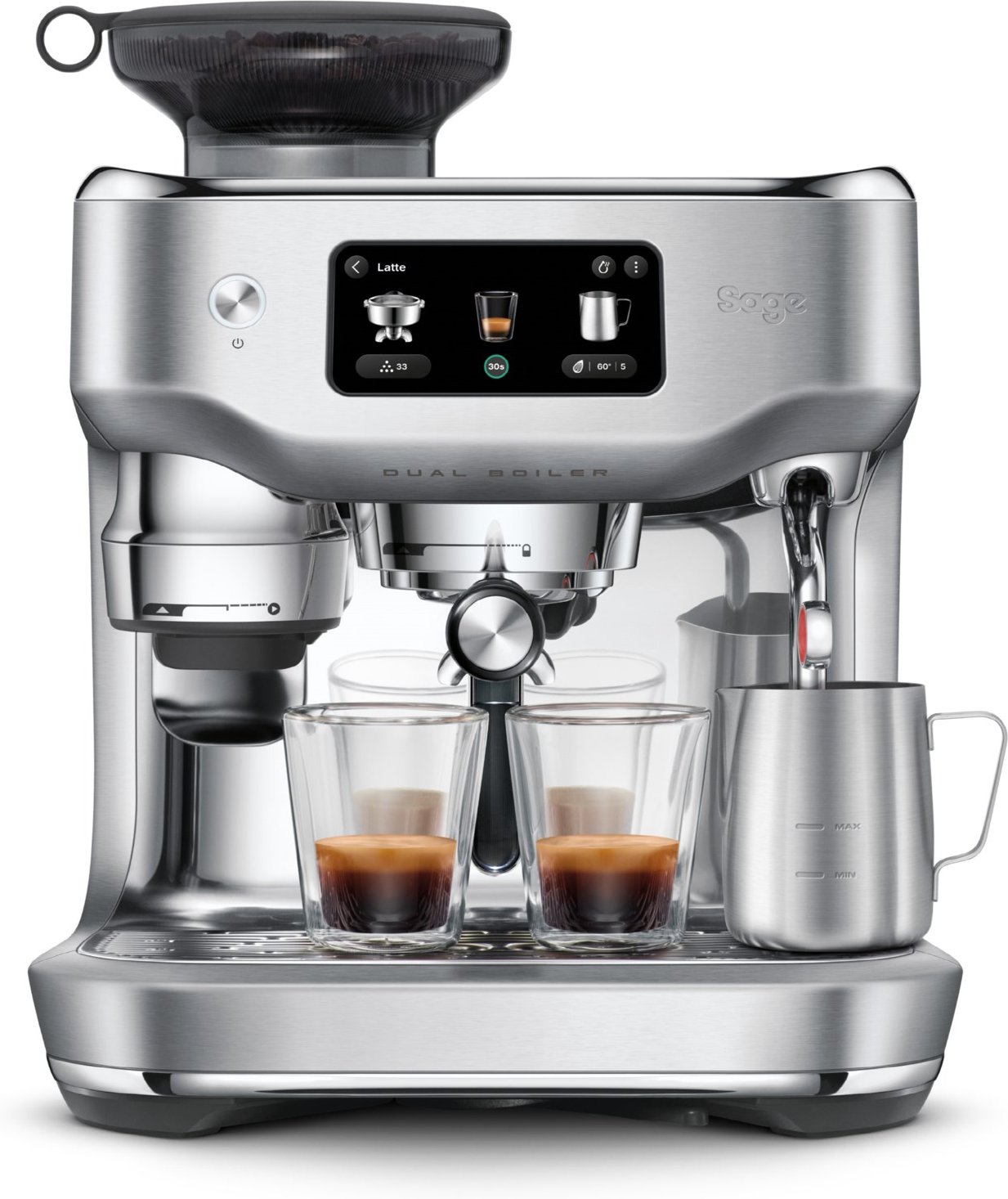 the Oracle Dual Boiler Siebträgermaschine edelstahl