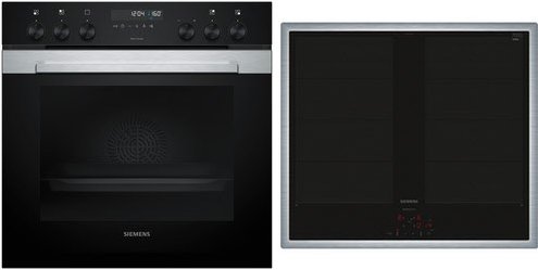 MKP3VC64 Herdset mit Induktionskochfeld bestehend aus HE378GAS4 + EY645CXB6M edelstahl