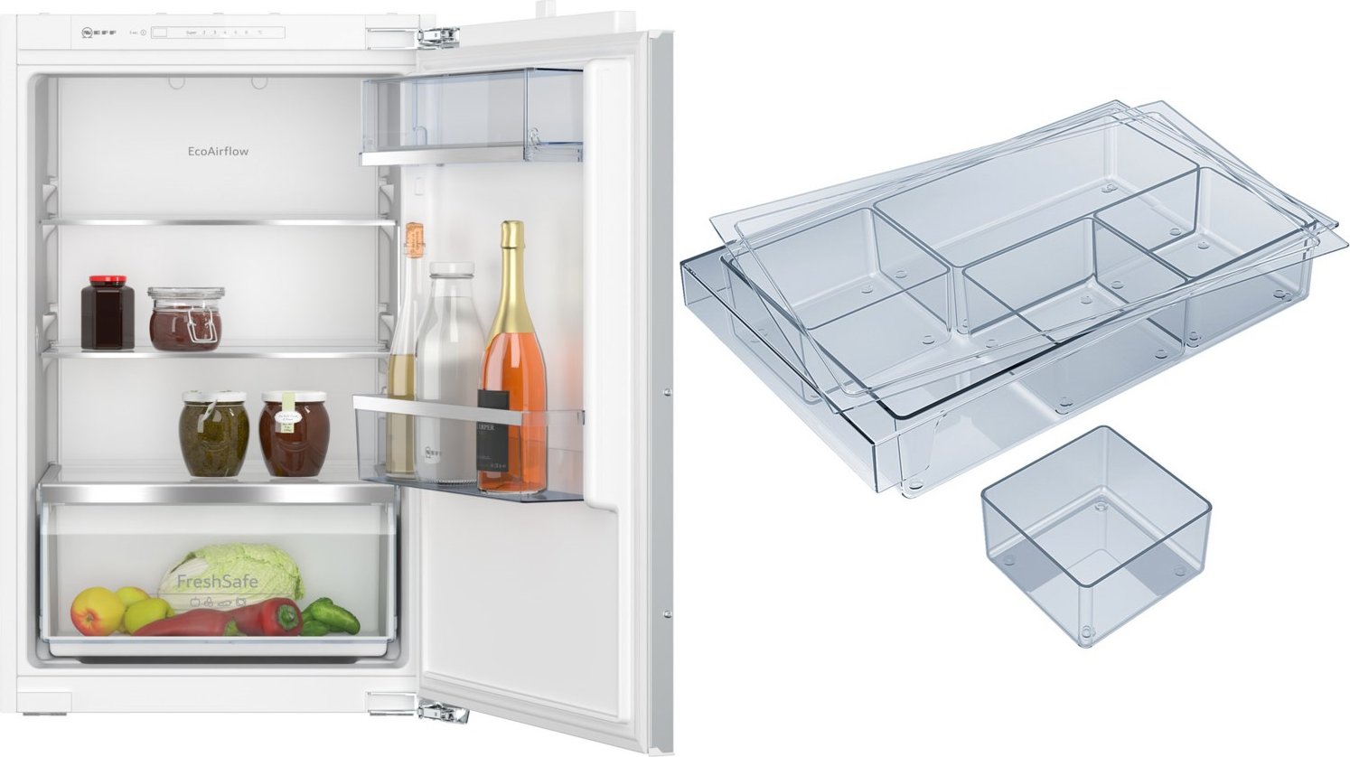 KMK88F1 Einbau-Kühlschrank bestehend aus KI1212FE0 + KS1870Z0 weiß