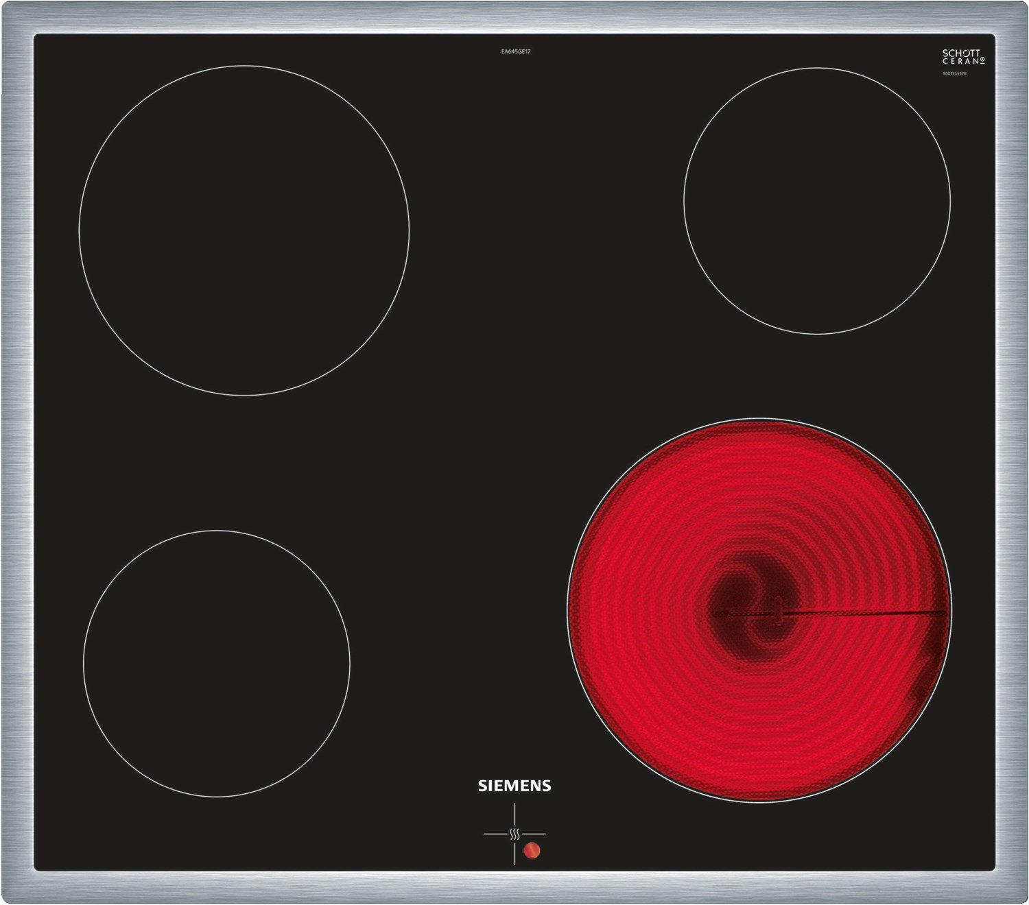 EA645GE17 Glaskeramikfeld edelstahl