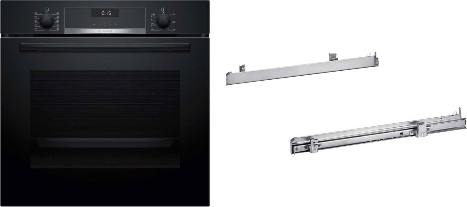 HBA517GS3 Einbaubackofen bestehend aus HBG537BB3 + HEZ538000 schwarz