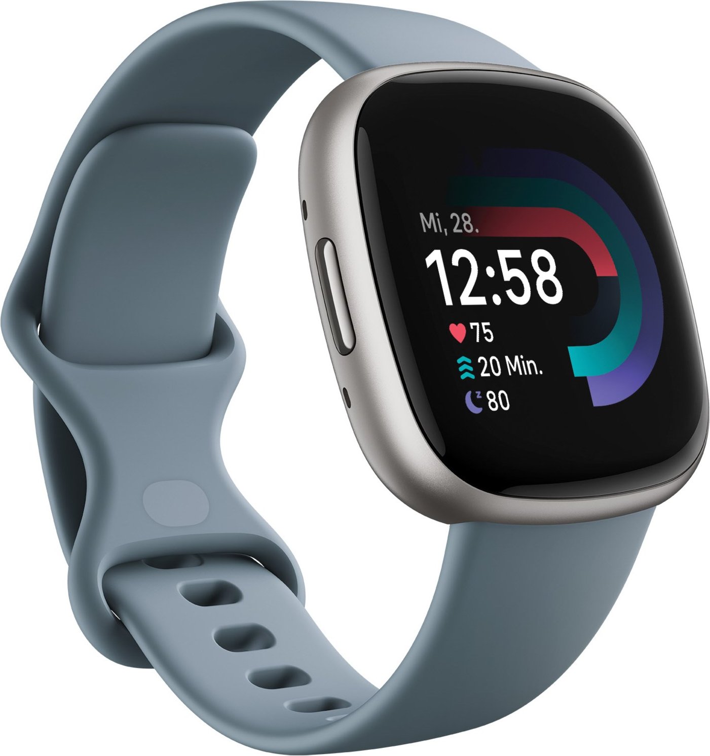 Versa 4 Smartwatch waterfall blue/platinum