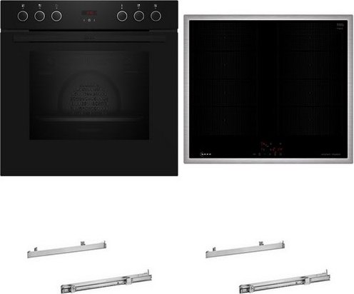 HMK220IF Herdset mit Induktionskochfeld bestehend aus E1CCD2AK4+M66SBX1M0+2xZ11TI15X0 schwarz + edelstahl