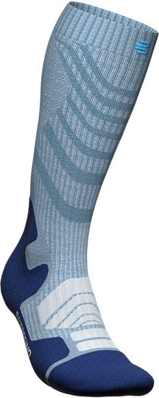 Bauerfeind Sports - Women's Outdoor Merino Compression Socks - Kompressionssocken Gr 43-46 - M: 36-41 cm blau/grau