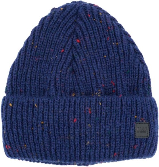 maximo - Girl-Beanie Effektgarn Jerseyfutter mit Umschlag - Mütze Gr 51-53 cm blau