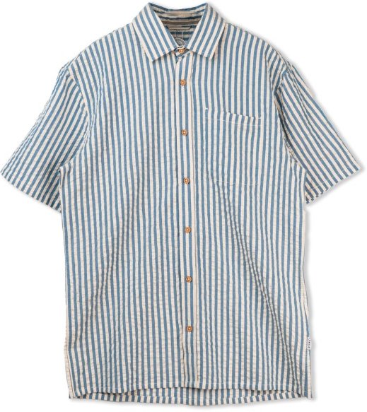 LAKOR - Seer Sucker Short Sleeve Shirt - Hemd Gr XL grau