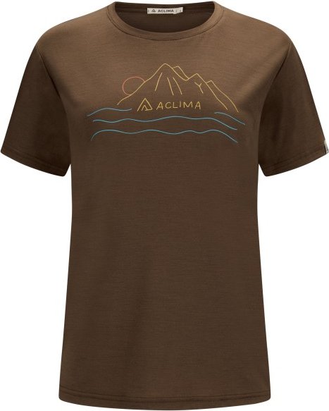 Aclima - Women's Lightwool 140 Tee Sunset - Merinoshirt Gr XS dark earth