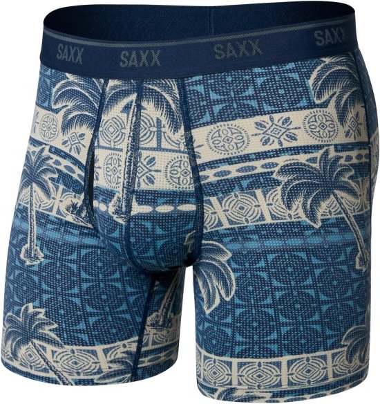 Saxx - Quest Quick-Dry Mesh Boxer Brief Fly - Kunstfaserunterwäsche Gr XL blau