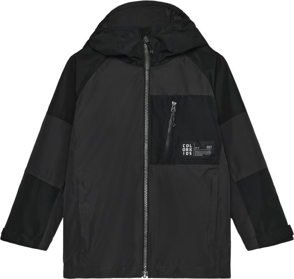 Color Kids - Kid's Junior Jacket Colorblock - Regenjacke Gr 140 schwarz