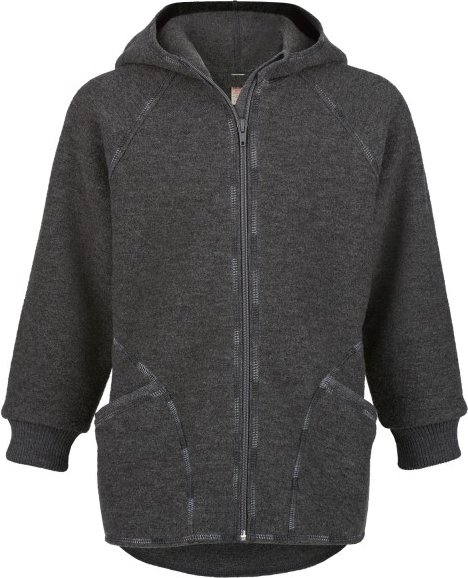 Engel - Baby-Jacke mit Kapuze und Reißverschluß - Wolljacke Gr 74/80 grau
