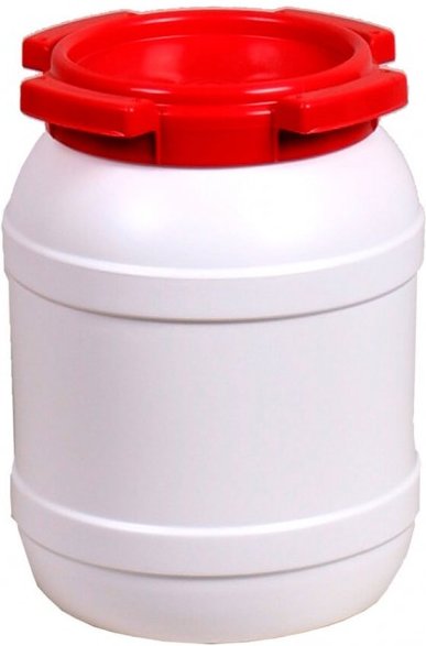 Thumbnail - Basic Nature - Weithalstonne Rund - Schutzbox Gr 6,4 l weiß/rot