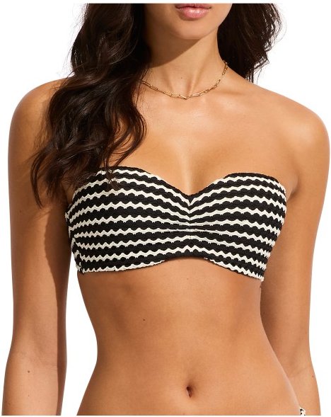 Seafolly - Women's Mesh Effect Bustier Bandeau - Bikini-Top Gr 32 orange