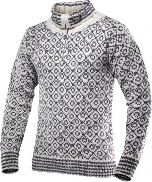 Thumbnail - Devold - Svalbard Sweater Zip-Neck - Wollpullover Gr L grau