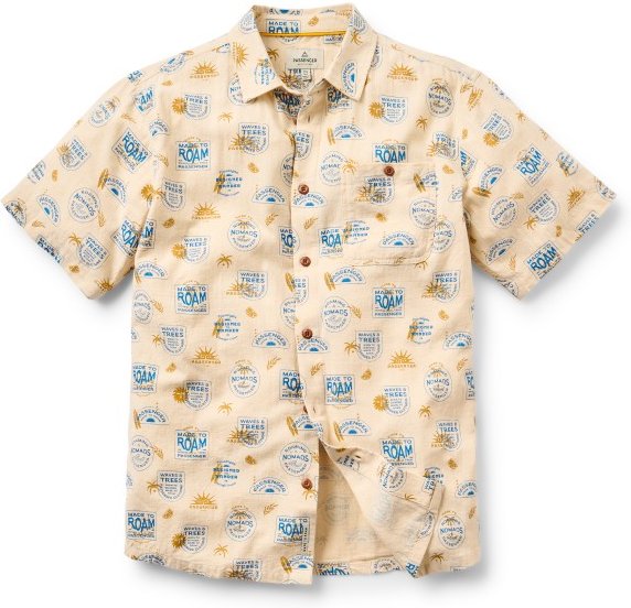 Passenger - Chill Textured Organic Cotton S/S Shirt - Hemd Gr S beige