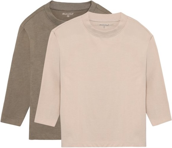 Minymo - Kid's T-Shirt L/S Loose Fit (2-Pack) - Longsleeve Gr 146 beige