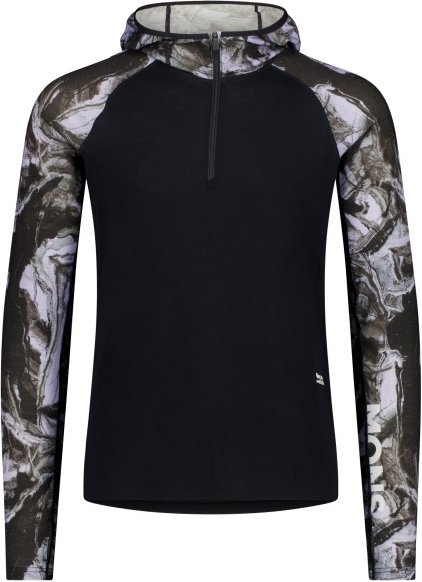 Mons Royale - Temple Merino Long Sleeve Hood - Merinolongsleeve Gr L schwarz