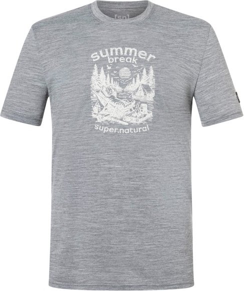 super.natural - Summer Break Tee - Merinoshirt Gr S grau