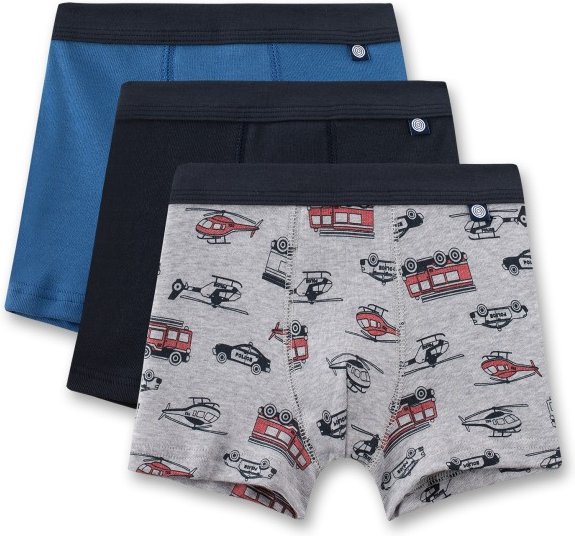 Sanetta - Kid's Set Shorts 337306 3-Pack - Unterhose Gr 128 grau/blau