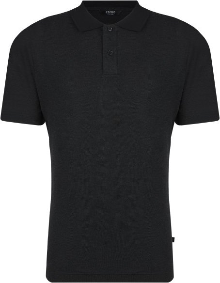 Stoic - WoolHemp VarbergSt. Pique Polo - Polo-Shirt Gr XXL schwarz