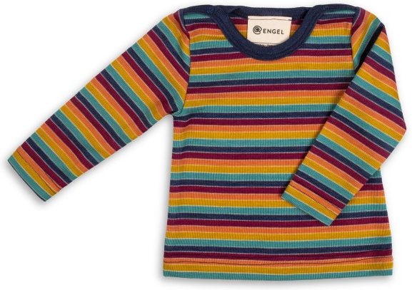Thumbnail - Engel - Baby Pulli L/S Druckknöpfe an den Schultern - Merinoshirt Gr 86/92 multicolour