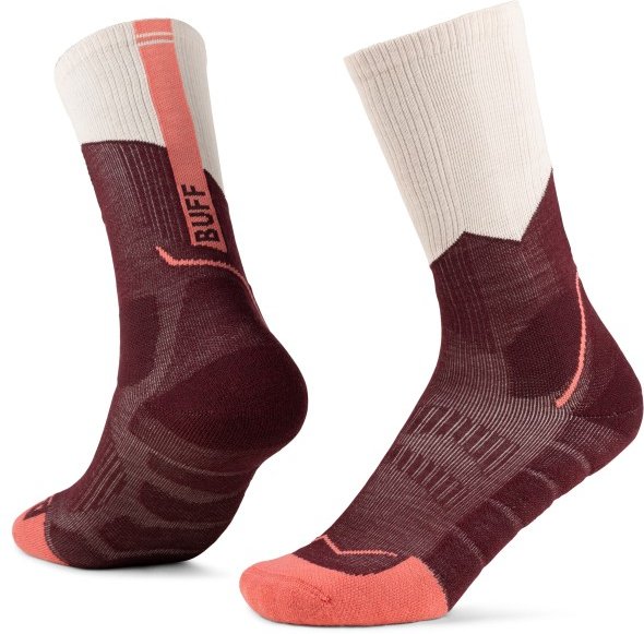 Buff - Merino MW Crew - Wandersocken Gr L - EU: 42-44 rot