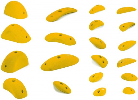 blue pill - Extrem Boulder - Klettergriffe Gr XS-XL gelb/weiß