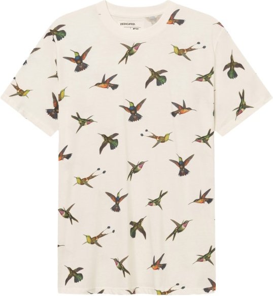 DEDICATED - T-Shirt Stockholm Hummingbirds - T-Shirt Gr XL weiß