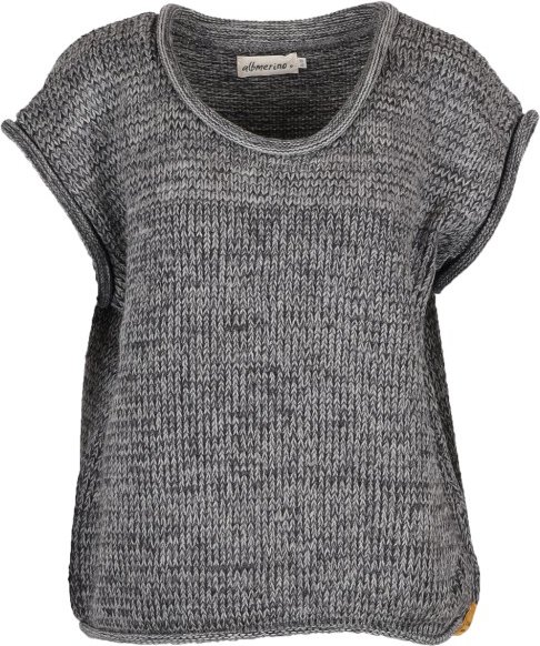 Albmerino - Women's Oversize Pullunder Mouline - Wollpullover Gr 44/46 grau