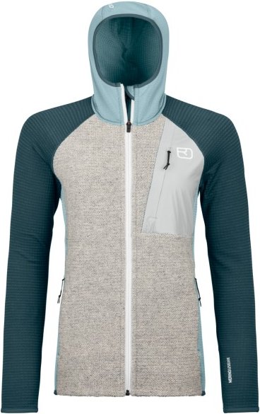 Ortovox - Women's Fleece Grid Plus Classic Knit Hoody - Fleecejacke Gr L grau